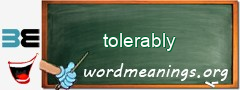 WordMeaning blackboard for tolerably